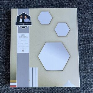 NIB Scott Living Hexgaon Mirrors Set of 3- Gold